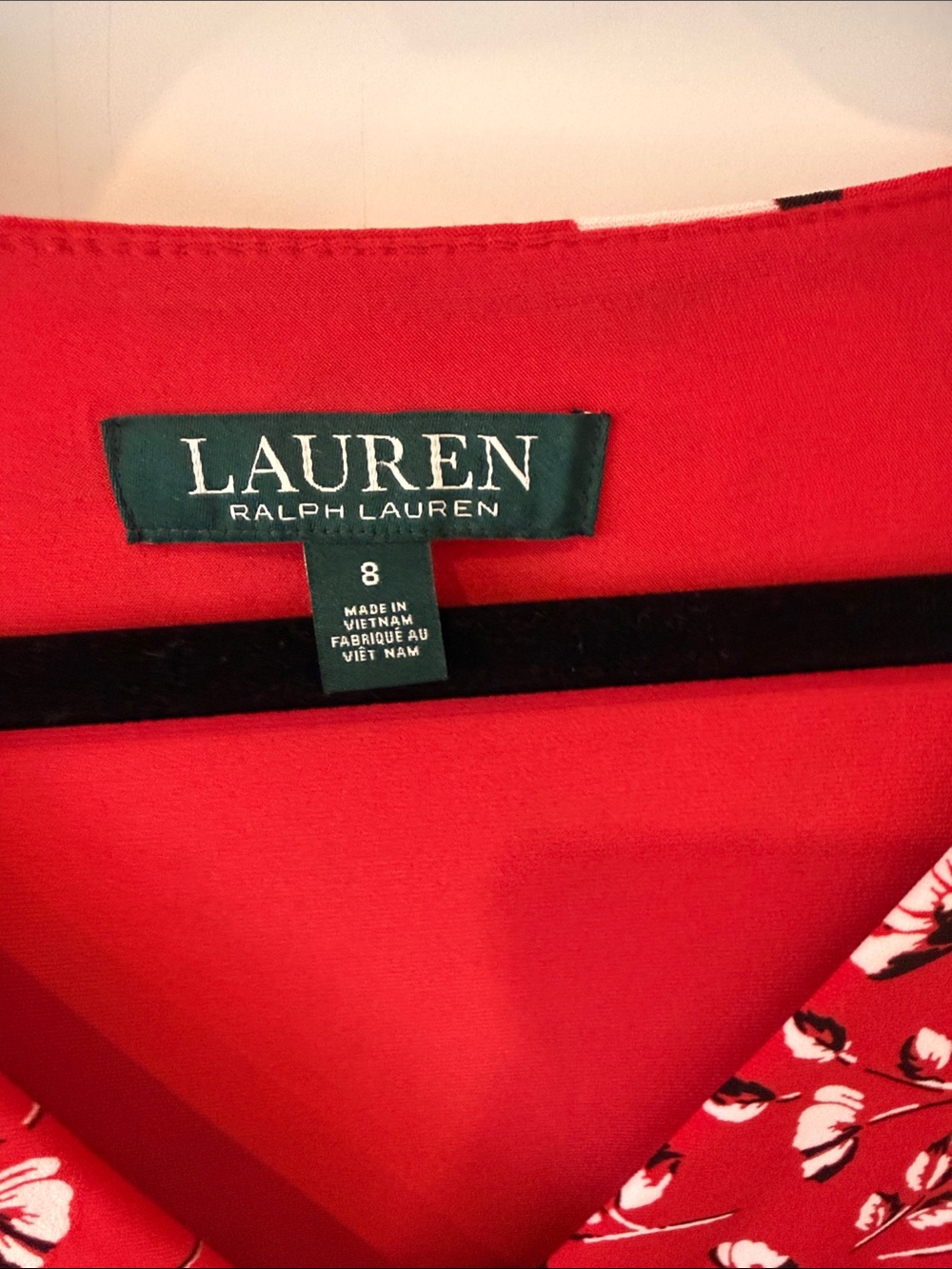 Ralph Lauren Red Floral Wrap Midi Dress - Picture 2 of 6
